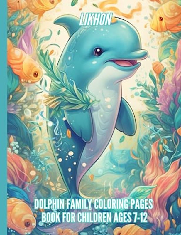 Likhon Dolphin Family Coloring Pages Book for Children Ages 7-12
