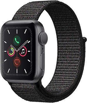 Apple Watch Series 5 44 mm boîtier en aluminium gris sidéral avec Boucle Sport noir [Wifi]