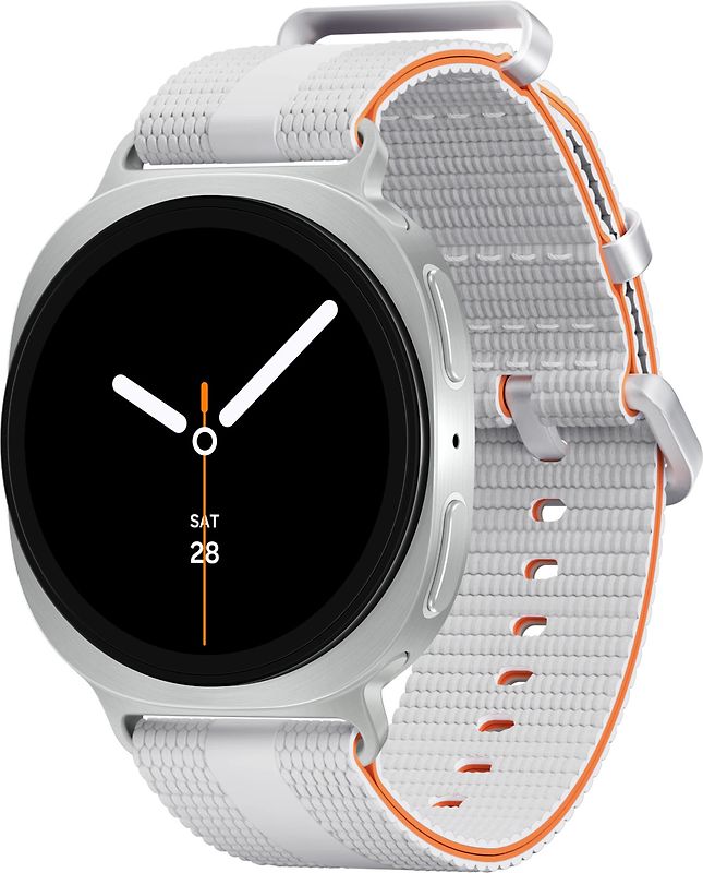 Samsung Galaxy Watch8 40 mm Boîtier aluminium argent sur Sport Chic S/M blanc [Wi-Fi]