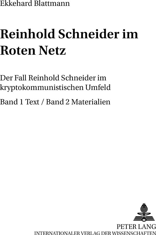 Reinhold Schneider im Roten Netz