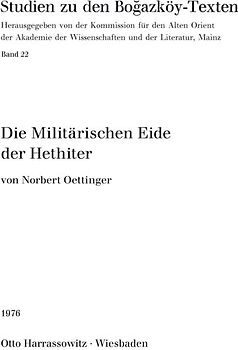 Die Militärischen Eide der Hethiter