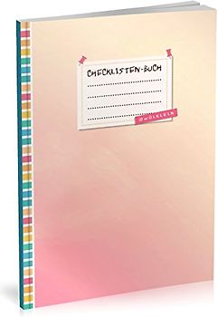 Checklisten-Buch: To Do Listen Planer | Ca. A5 Softcover | 70+ Seiten mit Titel, Datum & Register | Perfekt für Aufgaben zum Abhaken, Leselisten, Packlisten uvm. | Motiv „Rosa Himmel“