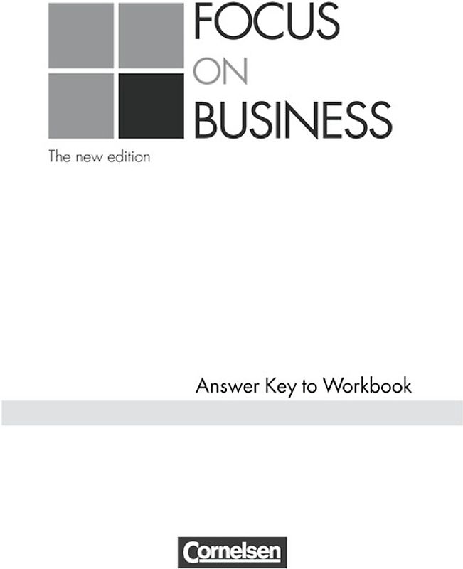 Focus on Business - Bisherige Ausgabe / B1/B2 - Schlüssel zum Workbook