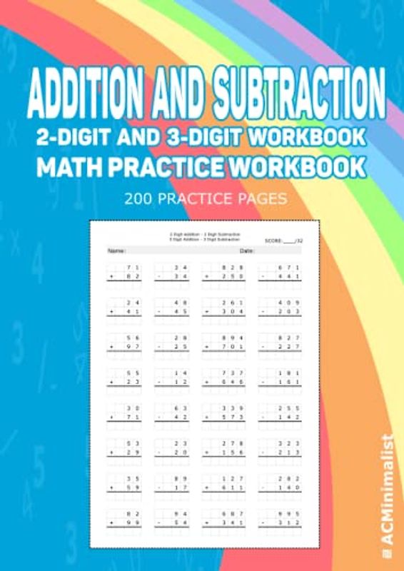 Addition and Subtraction 2-Digit and 3-Digit Workbook Math Practice Workbook 200 Practice Pages: 2-Digit and 3-Digit Addition With and Without ... Regrouping. 6400 Exercises Without Answers