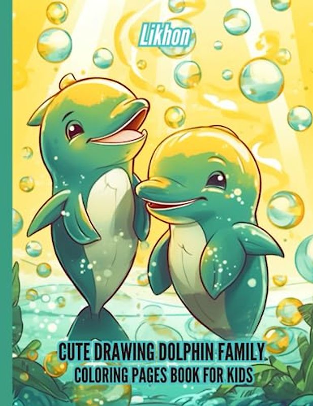 Likhon Cute Drawing Dolphin Family Coloring Pages Book For Kids