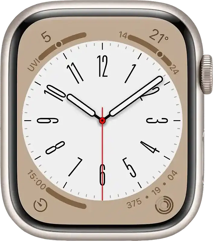 Apple Watch Series 8 45 mm Boîtier aluminium lumière stellaire [Wi-Fi + Cellulaire]