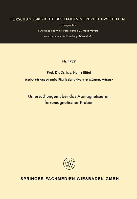 Untersuchungen über das Abmagnetisieren ferromagnetischer Proben