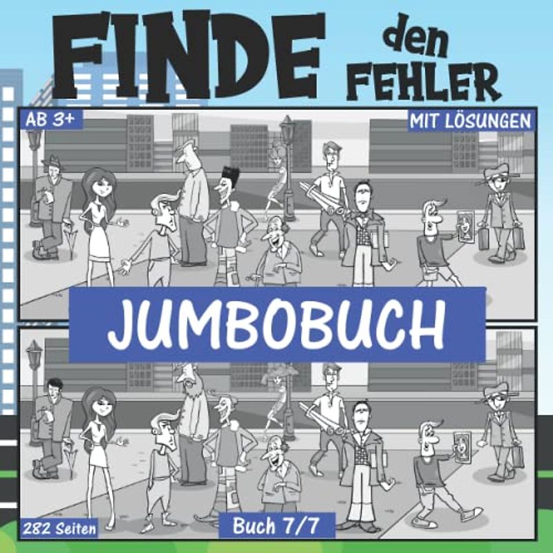 Finde den Fehler für Kinder: Fehlersuchbuch für Kinder ab 3 Jahren | Finde den Unterschied Buch 7/7 - Jumbo Edition