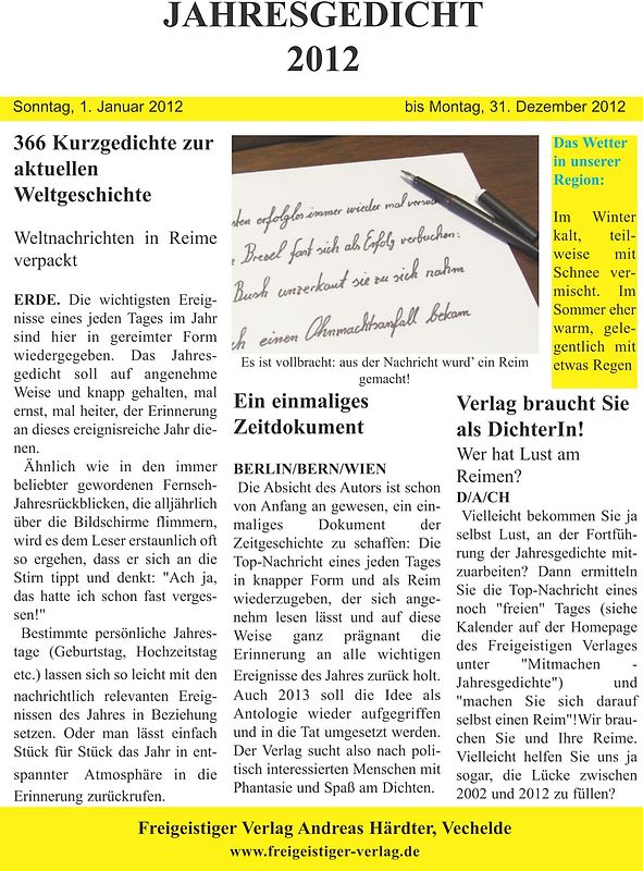 Jahresgedicht 2012