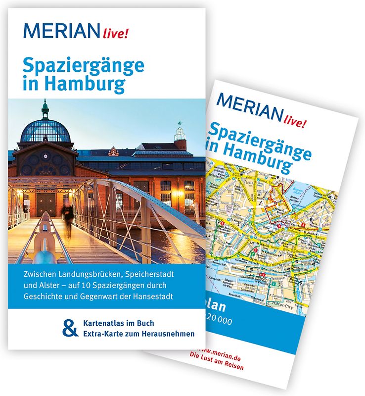 MERIAN live! Reiseführer Spaziergänge in Hamburg. MERIAN live! - Mit Kartenatlas im Buch und Extra-Karte zum Herausnehmen