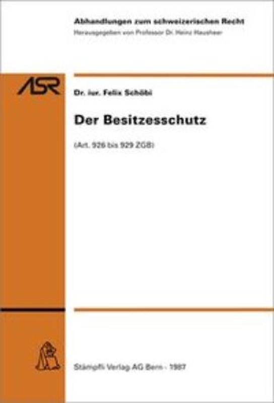 Der Besitzesschutz (Art. 926-929 ZGB)