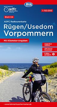BVA ADFC Radtourenkarte Rügen/Usedom Vorpommern 1:150.000