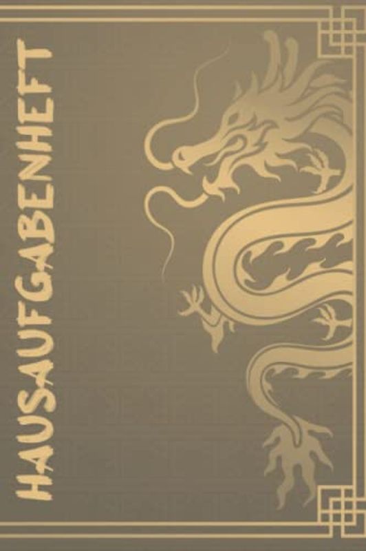 Hausaufgabenheft: Chinesischer Drache auf einem Hausaufgabenheft für Manga Fans als Geschenkidee