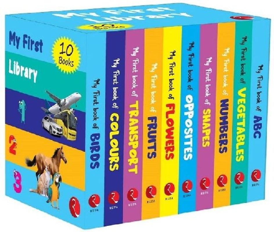 My First Library - Set of 10 Books (Box Set) - Kids Learning Board Books