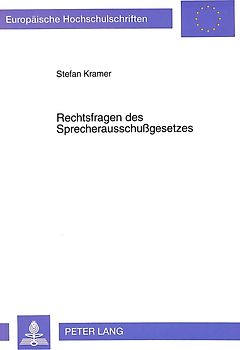 Rechtsfragen des Sprecherausschußgesetzes