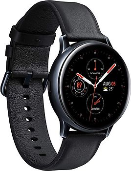Samsung Galaxy Watch Active2 44 mm - Boîtier en acier inoxydable noir et bracelet noir [Wi-Fi + 4G]