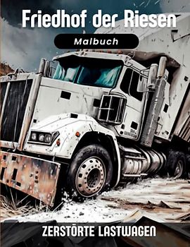 Friedhof der Riesen - Zerstörte Lastwagen - Malbuch