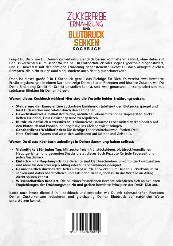 Zuckerfreie Ernährung und Blutdruck senken Kochbuch