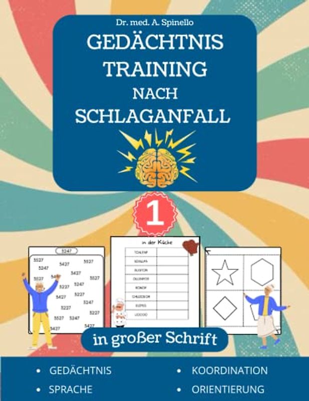 Gedächtnistraining Nach Schlaganfall: Puzzles und Spiele für die Rehabilitation von traumatischen Hirnverletzungen und Aphasie in großer Schrift