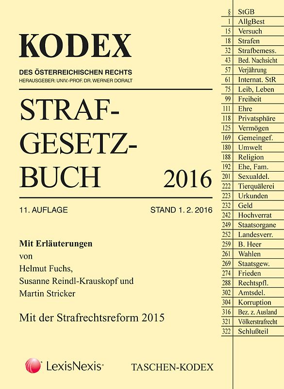 Taschen-Kodex Strafgesetzbuch 2016