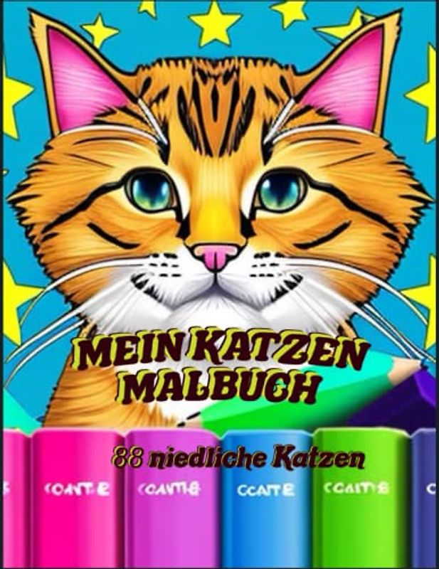 Meine Katzen-Malbuch: Niedliche kleine und große Katzen