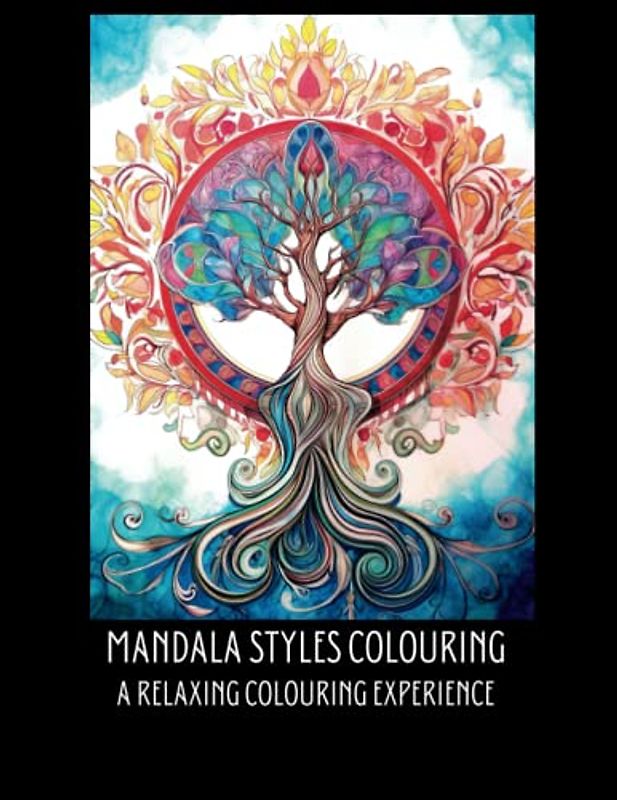 Mandala Styles - A Relaxing Colouring Experience. An adult colouring book with over 40 unique mandala and mandala style designs, for engaging, relaxing and meditative stress relief.