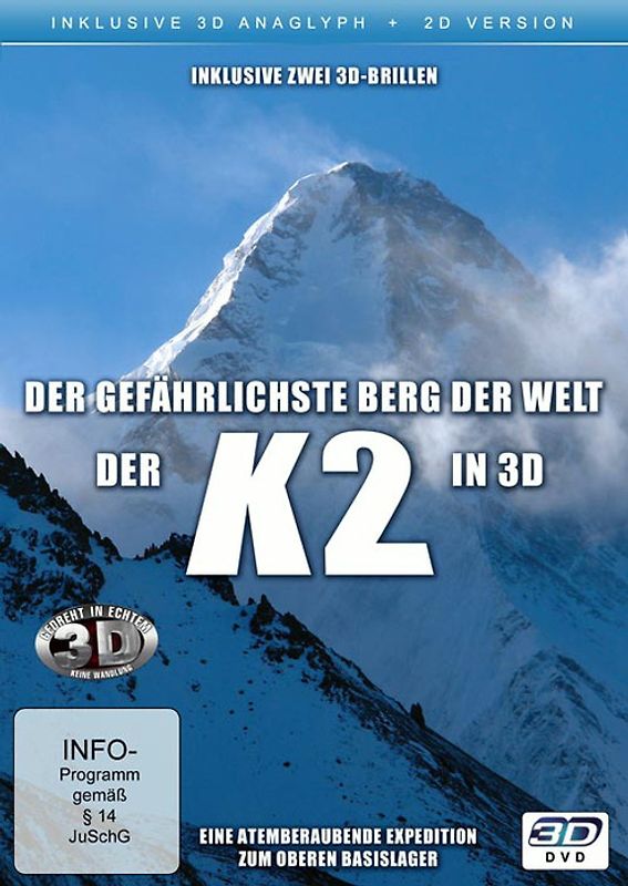 K2 in 3D - Der gefährlichste Berg der Welt [2D und 3D anaglyph, inkl. 2 Brillen] DVD