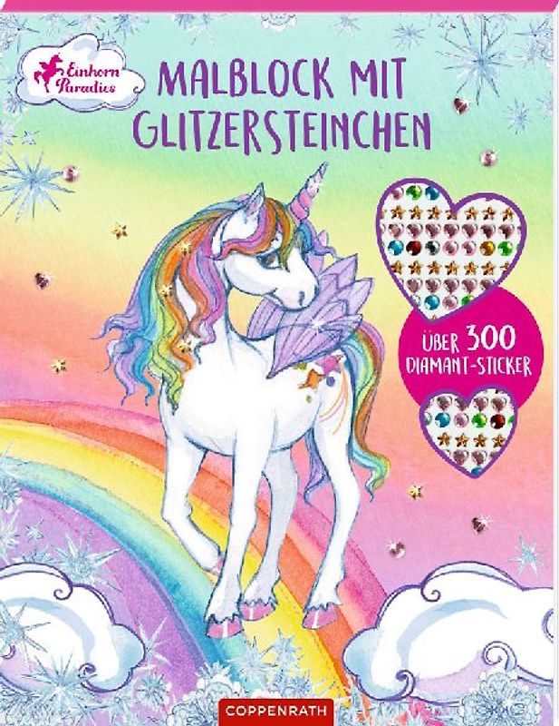 Malblock mit Glitzersteinchen