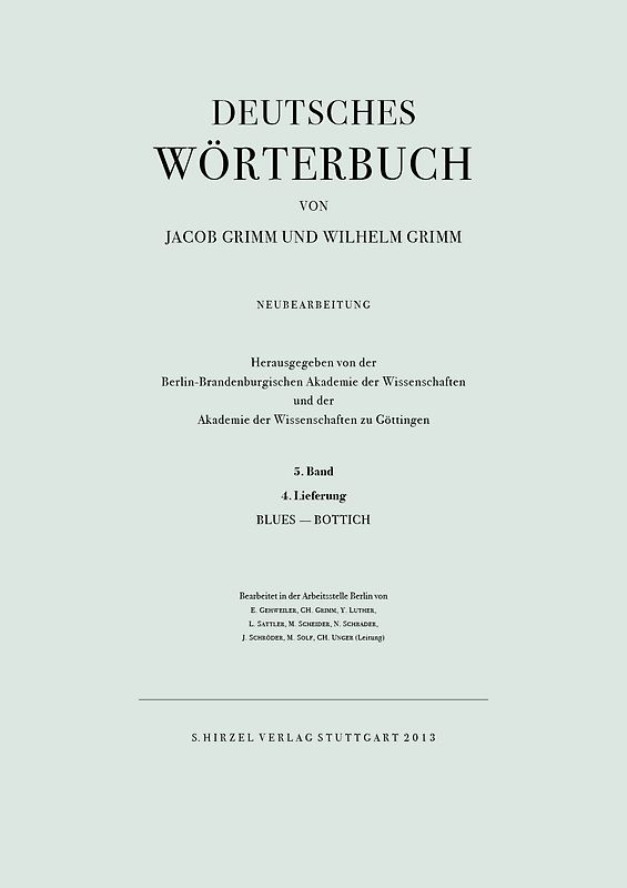 Grimm, Dt. Wörterbuch Neubearbeitung