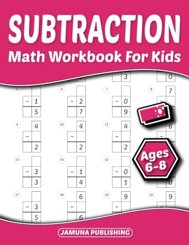 Subtraction Math Workbook for Kids Ages 6-8: Everyday Math Practice Worksheet for 1st and 2nd Grade: 1600 Problems and Answer Key Included