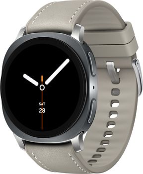 Samsung Galaxy Watch8 40 mm Boîtier aluminium graphite sur Hybride premium taupe [Wi-Fi + 4G]