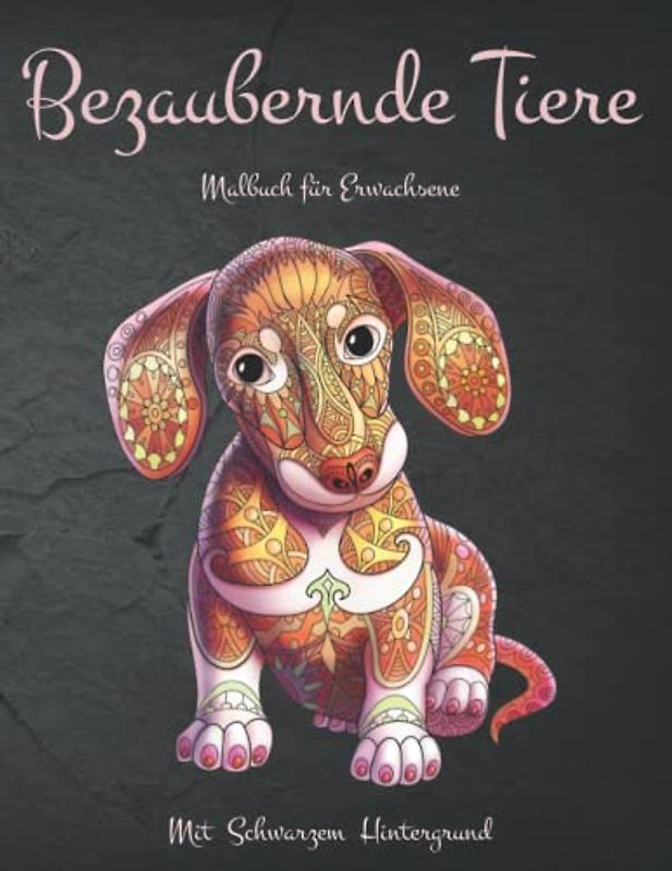 Malbuch für Erwachsene: 75 bezaubernde Tier-Mandalas auf schwarzem Hintergrund zum Ausmalen und Entspannen