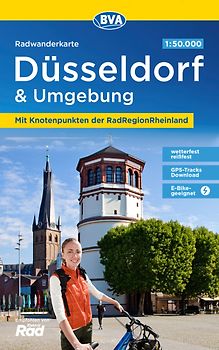 BVA Radwanderkarte Düsseldorf & Umgebung mit Knotenpunkten der RadRegionRheinland 1:50.000