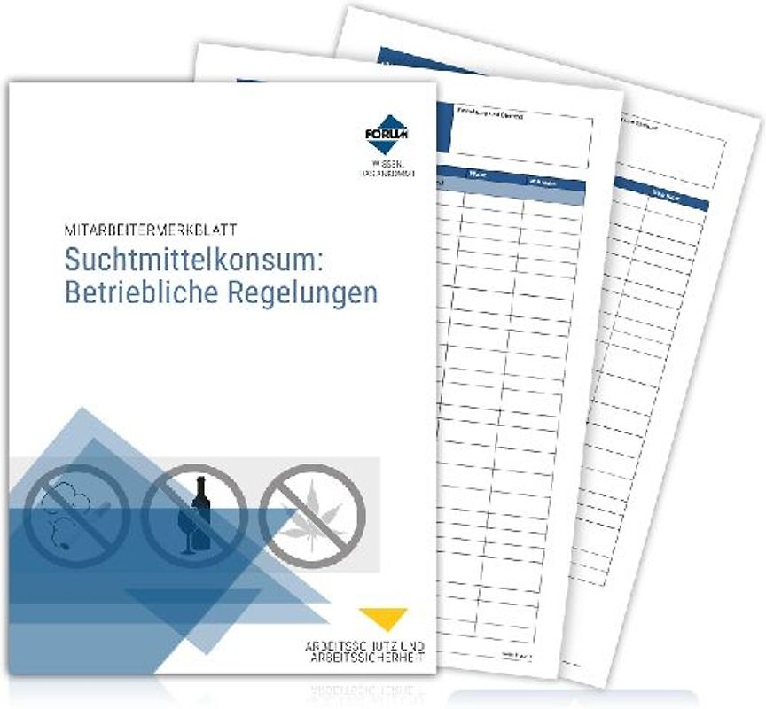 Mitarbeitermerkblatt Suchtmittelkonsum: Betriebliche Regelungen