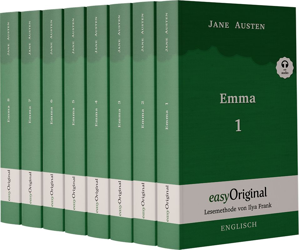 Emma - Teile 1-8 (Buch + 8 MP3 Audio-CDs) - Lesemethode von Ilya Frank - Zweisprachige Ausgabe Englisch-Deutsch