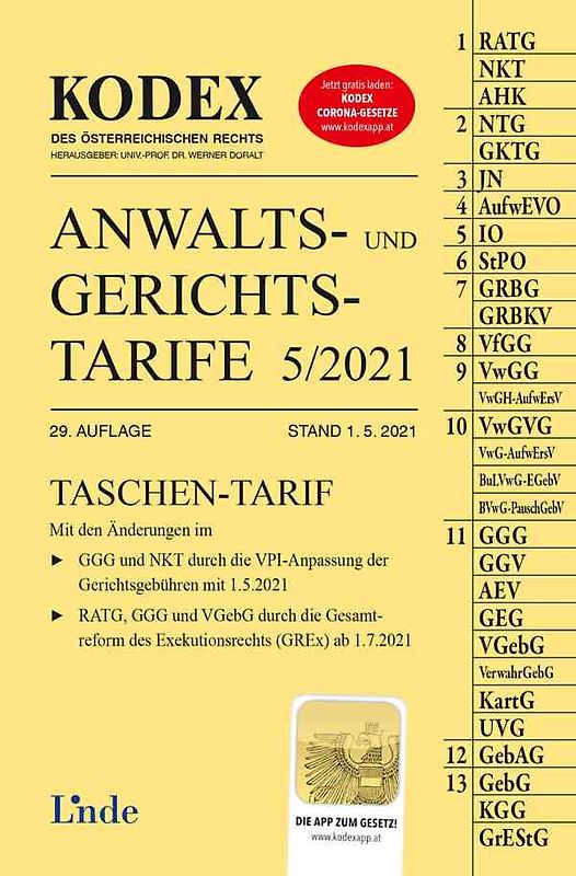 KODEX Anwalts- und Gerichtstarife 5/2021