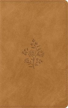 ESV Giant Print Personal Size Bible, Red Letter, Thumb Indexed (Trutone, Nubuck Caramel, Wildflower Design)