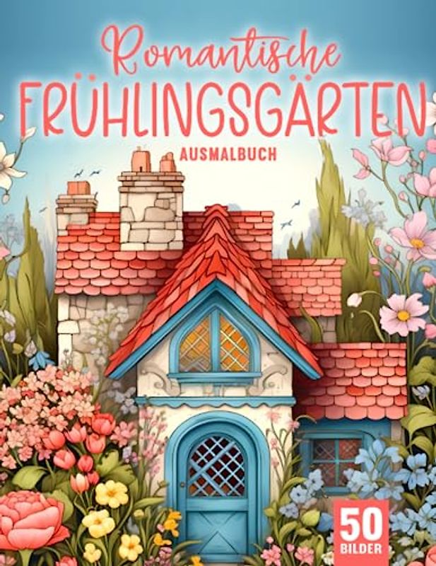 Romantische Frühlingsgärten Ausmalbuch für Erwachsene: Entfliehe dem Stress mit dem Frühlingsgärten Malbuch für Erwachsene