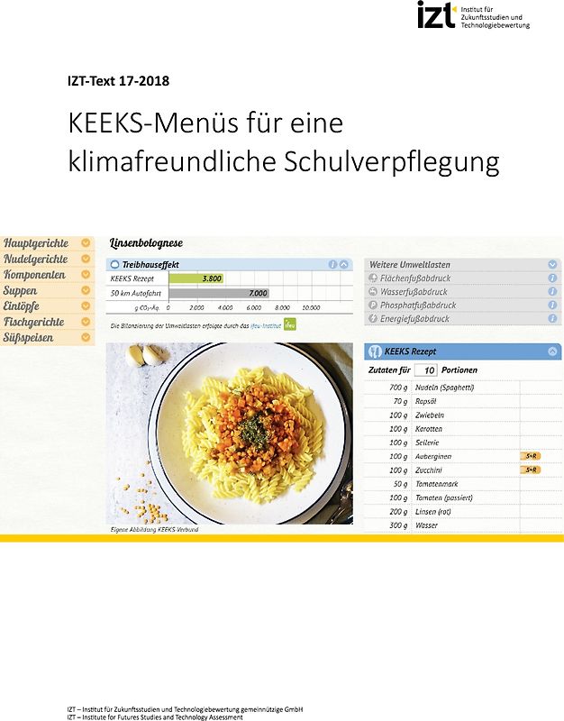 KEEKS-Menüs für eine klimafreundliche Schulverpflegung