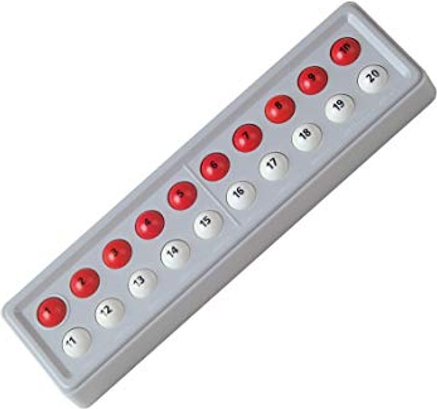 SCHUBI ABACO 20 mit Zahlen: Modell A 10/10 Kugeln (rot/weiß) (SCHUBI Abaco 20 mit Zahlen: Zahlenverhältnisse zeigen mit dem genialen Dreh!)