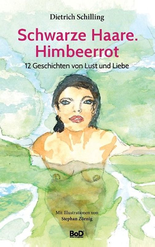 Schwarze Haare. Himbeerrot