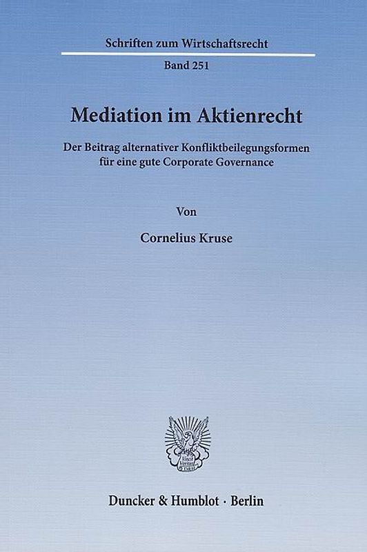 Mediation im Aktienrecht.