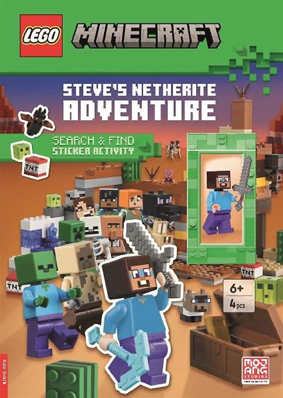 LEGO® Minecraft®: Steve's Netherite Adventure Search & Find Sticker Activity (with Steve minifigure and sword)