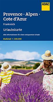 ADAC Urlaubskarte Provence, Französiche Alpen, Cote d'Azur 1:300.000