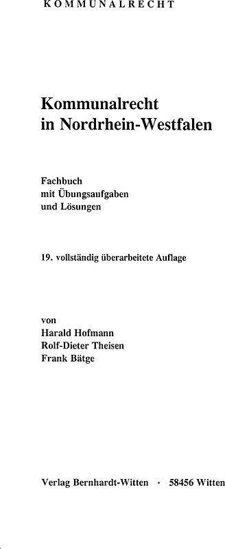 Kommunalrecht in Nordrhein-Westfalen