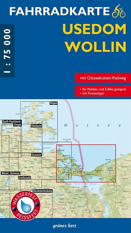 Fahrradkarte Usedom, Wollin