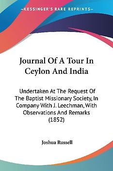 Journal Of A Tour In Ceylon And India
