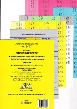 DürckheimRegister® Steuergesetze EStG-EStDV-Erb-StG-GewStG-AStG-LStG-KStG-UmwStG-UStF-UStDV-AO-FGO
