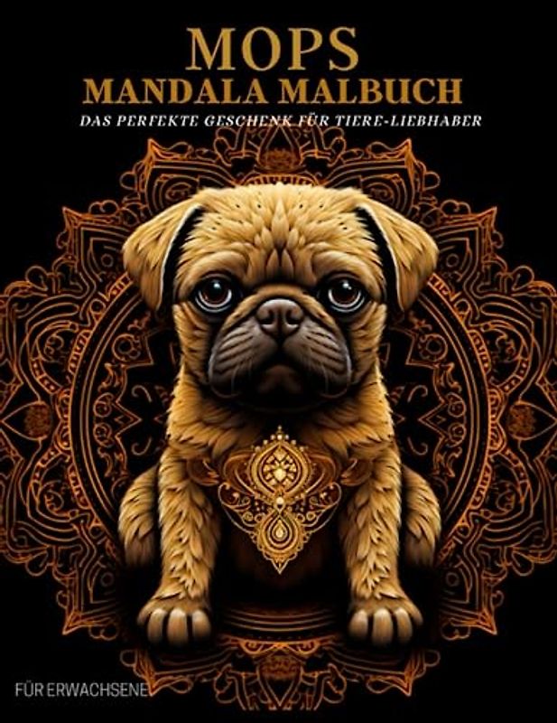 Mops Malbuch für Erwachsene: Mops-Muster, Mandalas und Blumen – Therapie und Meditation für Männer und Frauen