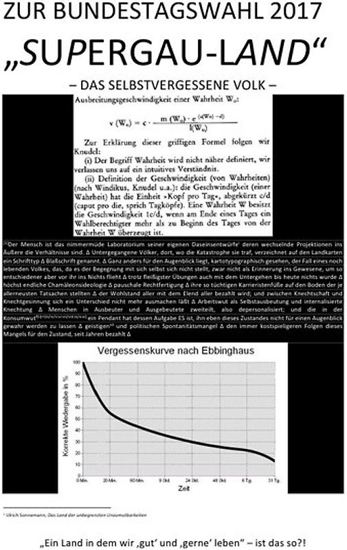 ZUR BUNDESTAGSWAHL 2017: „SUPERGAU-LAND“ – DAS SELBSTVERGESSENE VOLK –